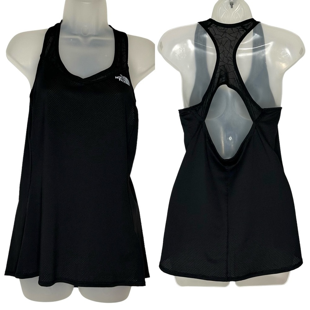 THE NORTH FACE Womens‎ Size M Black Mesh Racer Flash Dry Sleeveless Active Top